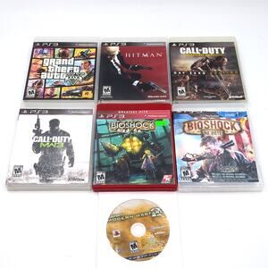 7 PS3 Game Lot Call of Duty Warfare Hitman Bioshock Infinite Grand Theft Auto V